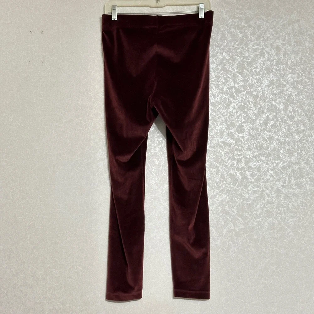 Old‎ Navy Velvet Leggings Stretch Velour Pull On Burgundy Maroon Lounge L Fits M